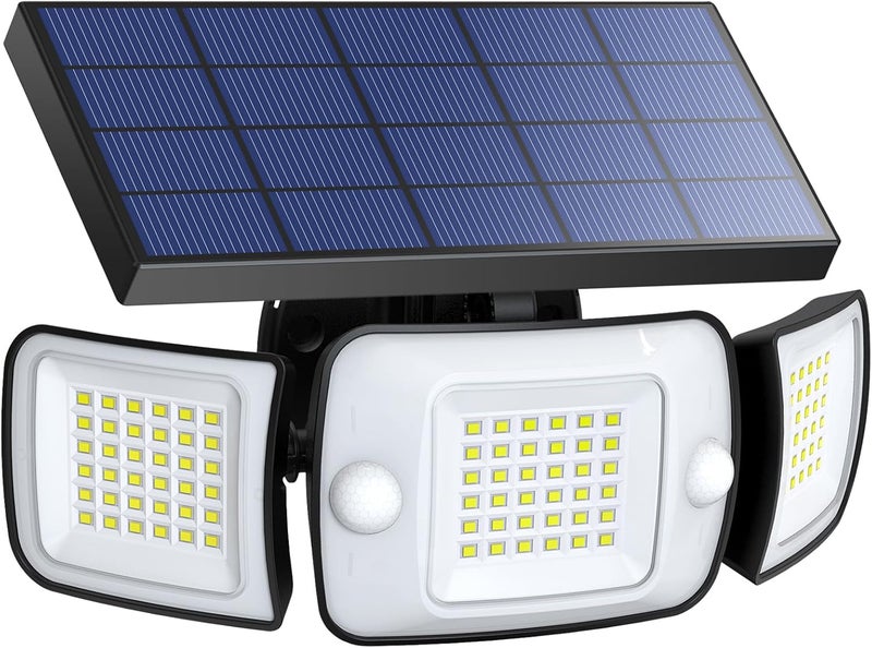 intelamp Solar Outdoor Lights,6000mAh Motion Sensor with Dual Sensors,Waterproof Solar Flood Lights 270°Wide Angle for Outside with 3 Modes - Image 1
